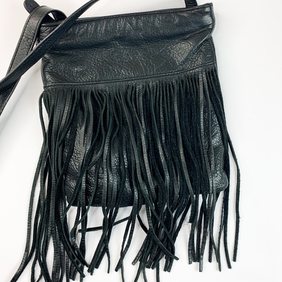 brown fringe crossbody bolsa